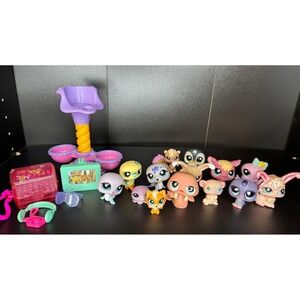 Littlest Pet Shop LPS Lot 14 Pets + 6 Accessories Seal Fox Walrus Penguin Rabbit